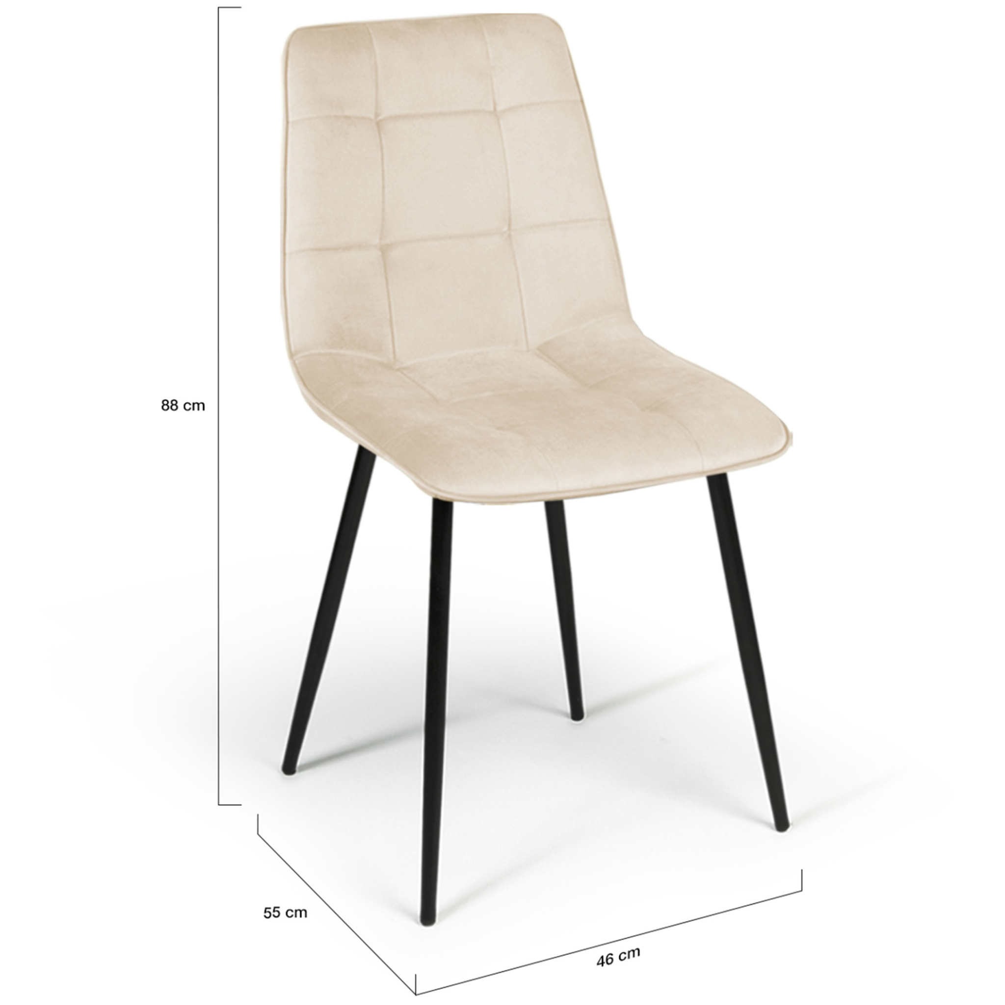 Voir la diapositive 5 : ID MARKET Lot de 6 chaises mila en velours mix color terracotta x2, gris foncé x2 et beige x2