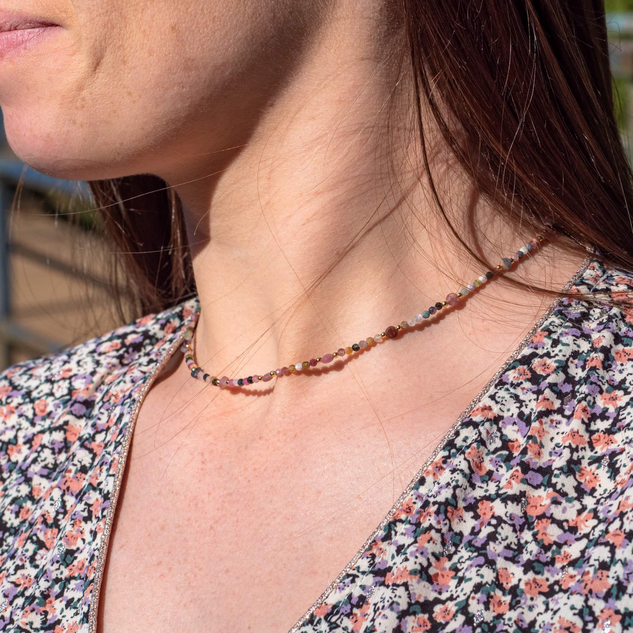 Voir la diapositive 3 : SLOYA Collier Paloma en pierres Tourmaline