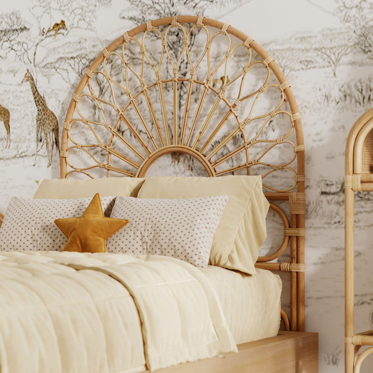 Rendez vous déco Tête de lit 90 cm en rotin naturel-Bahia