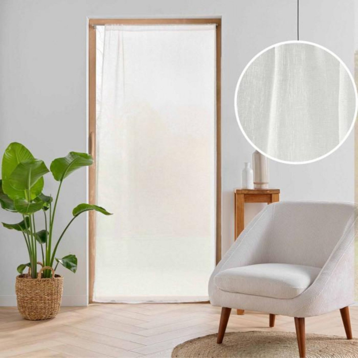 Paris Prix Voilage Passe-Tringle  Carlin  90x200cm Naturel