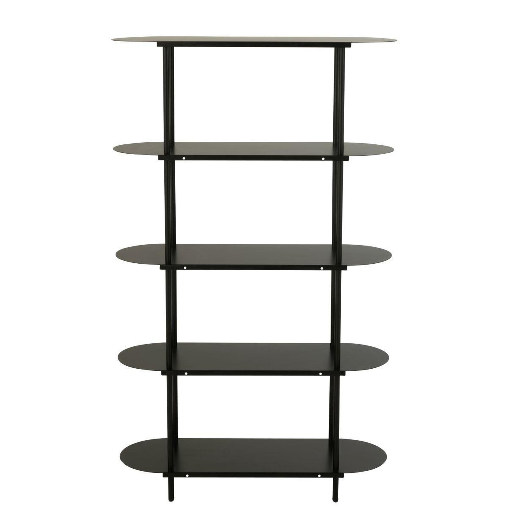 Voir la diapositive 2 : J-LINE Étagère 5 niveaux en métal  sheri  150cm noir