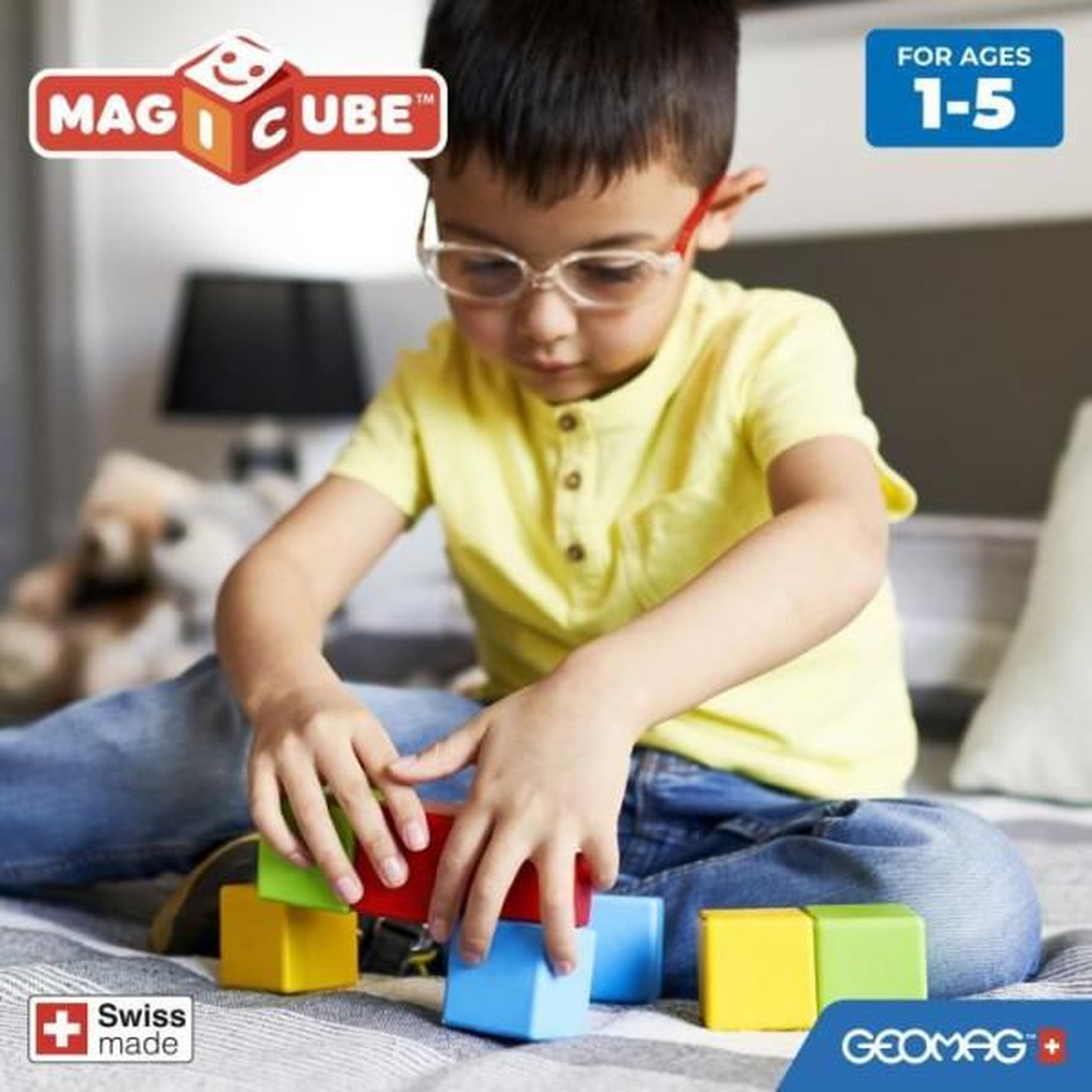 Voir la diapositive 5 : Geomag Jeu de construction magnétique - GEOMAG - Magicube Recycled Creative Set - 8 pieces - Plastique recyclé - Des 1 an