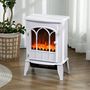 Voir la diapositive 4 : HOMCOM Cheminée électrique poêle style rétro 1000-2000 W simulation flammes LED porte blanc