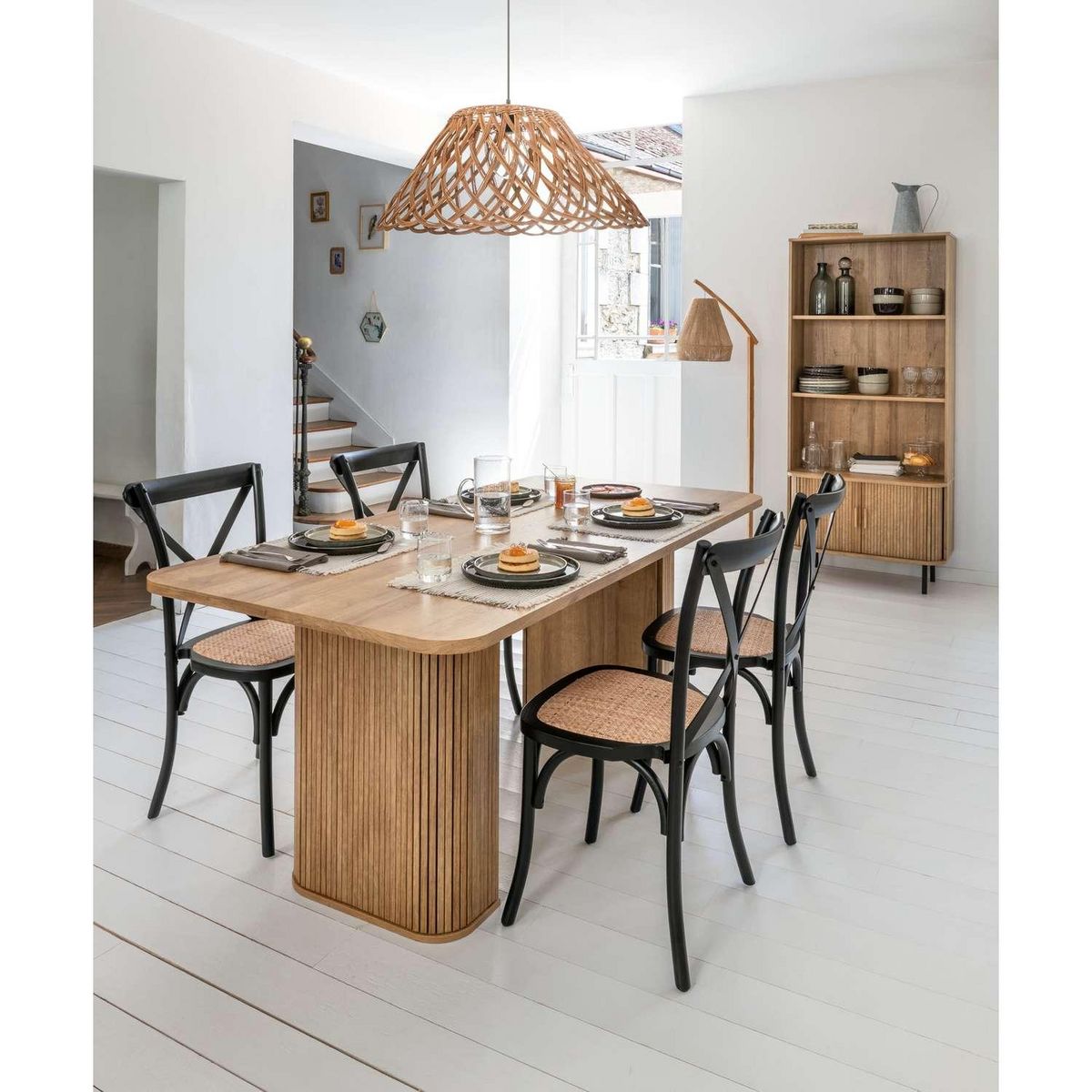 ATMOSPHERA Table à manger Colva pour 6 personnes en bois - Marron