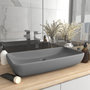 Voir la diapositive 1 : VIDAXL Lavabo de luxe rectangulaire Gris clair mat 71x38 cm Ceramique