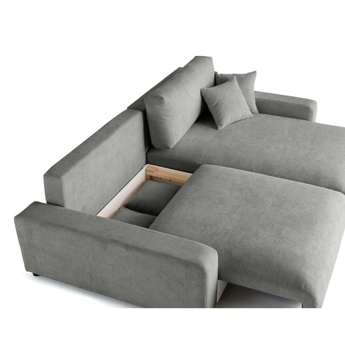 LISA DESIGN Pivoine - canapé d'angle réversible - 4 places - convertible avec coffre - en velours texturé