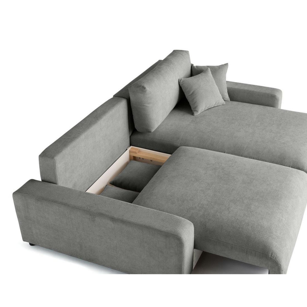 LISA DESIGN Pivoine - canapé d'angle réversible - 4 places - convertible avec coffre - en velours texturé