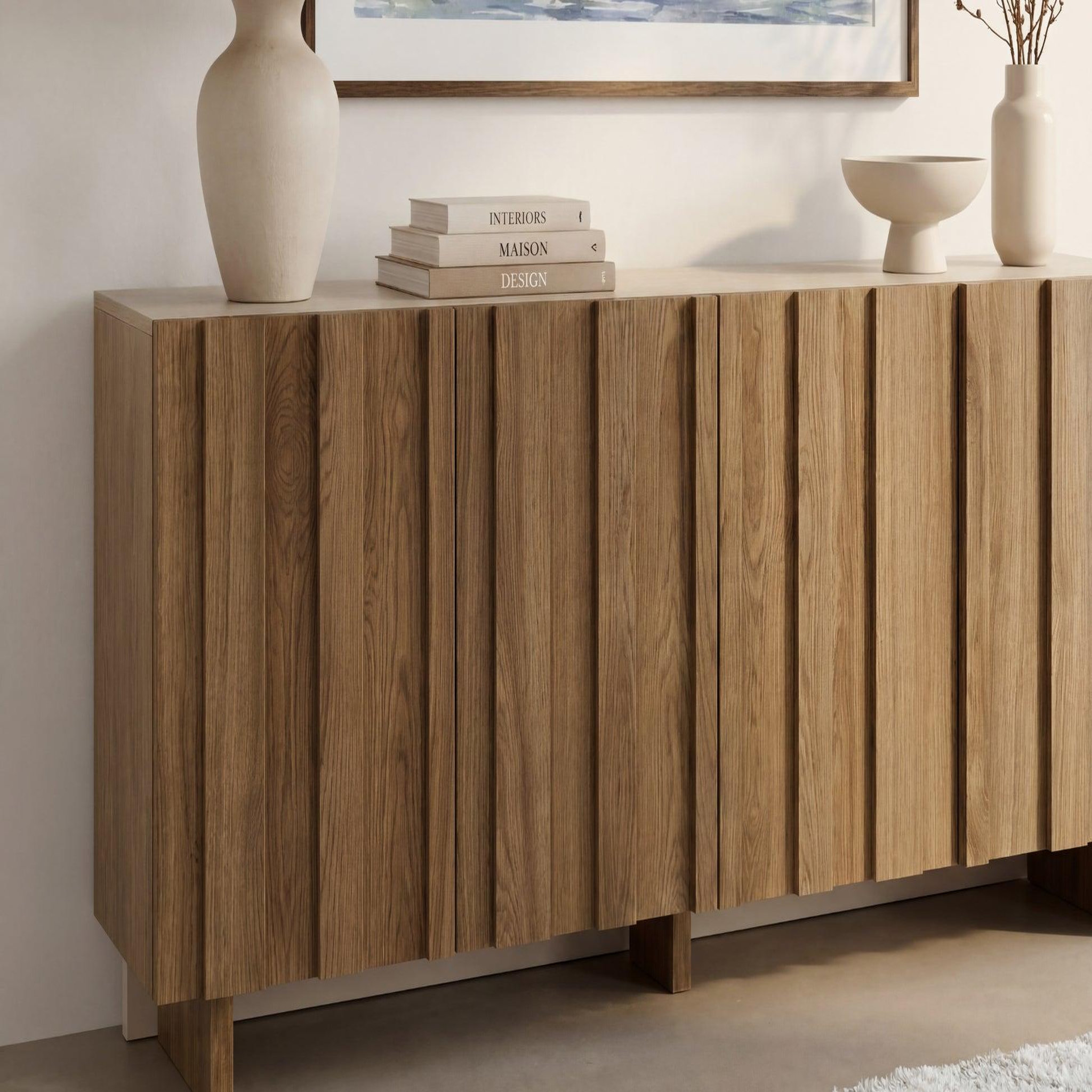 Voir la diapositive 4 : CASANOVA PARIS Perla - buffet 180cm en mdf chêne foncé