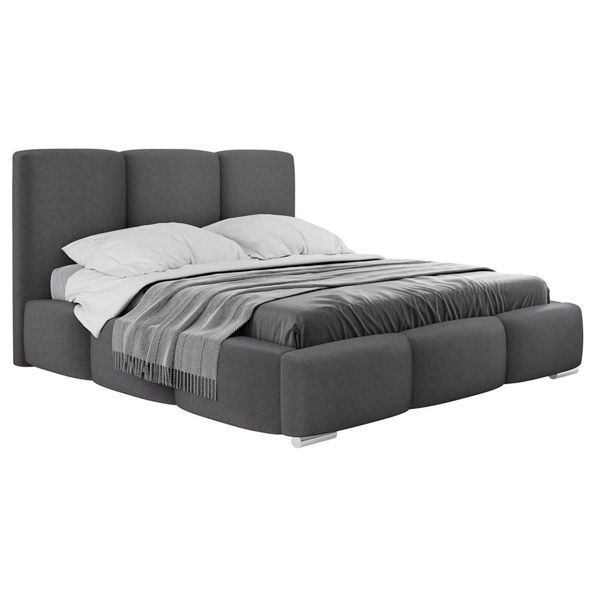 BEST MOBILIER Noa - lit coffre - 160x200 cm - en velours - sommier inclus