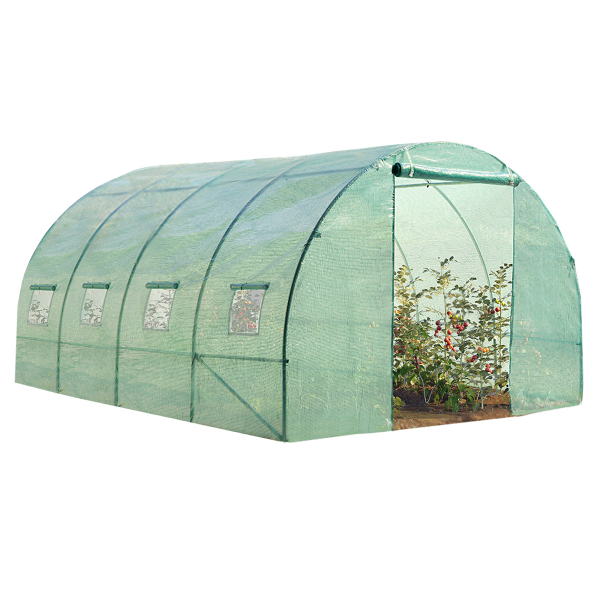 ID MARKET Serre tunnel de jardin 12M² verte gamme maraîchère ZEBRA 4x3M