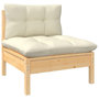 Voir la diapositive 3 : VIDAXL Salon de jardin 3 pcs avec coussins creme Bois de pin massif