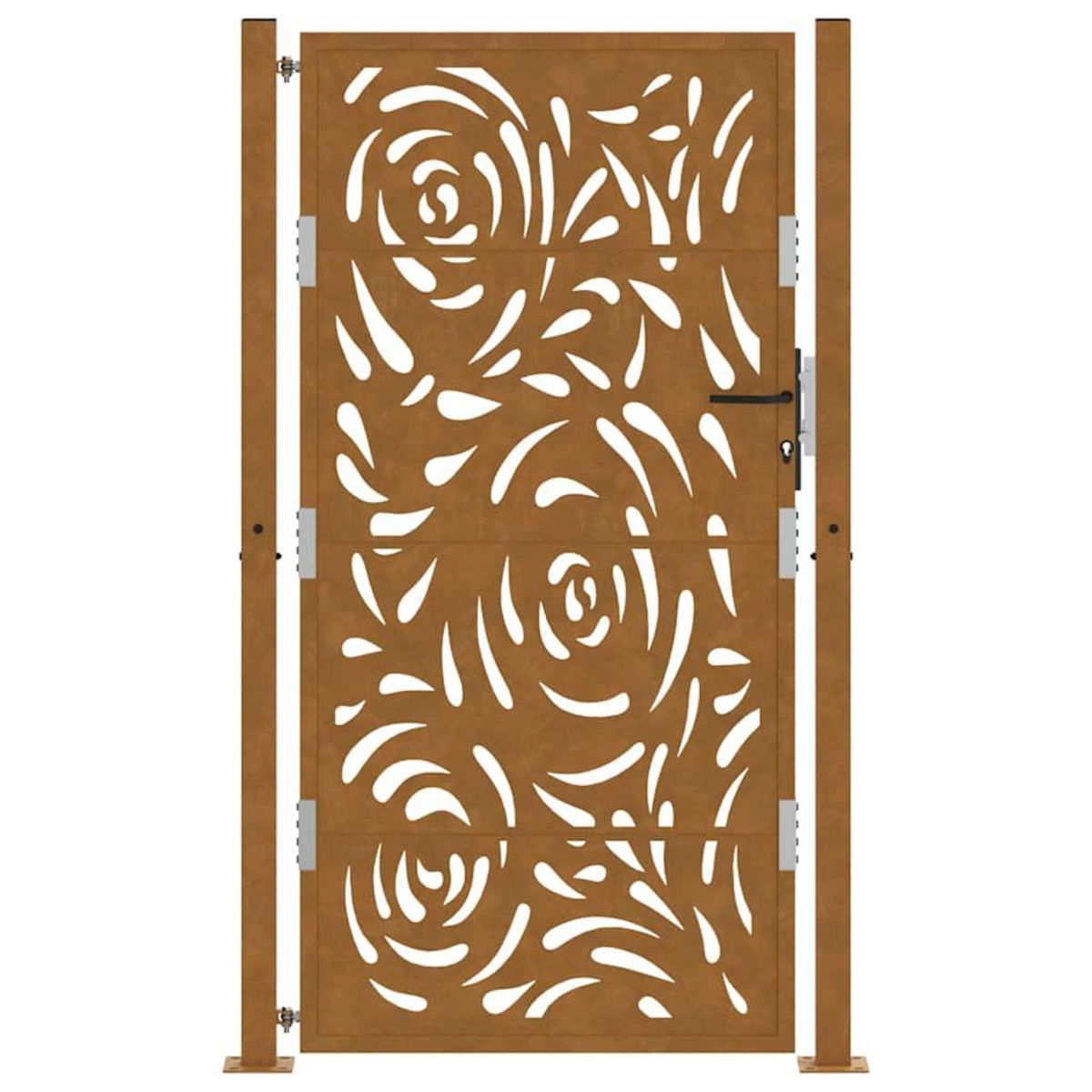 VIDAXL Porte de jardin acier resistant aux intemperies design flamme