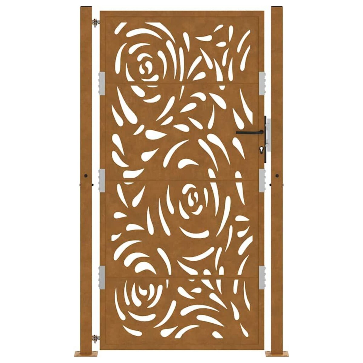 VIDAXL Porte de jardin acier resistant aux intemperies design flamme