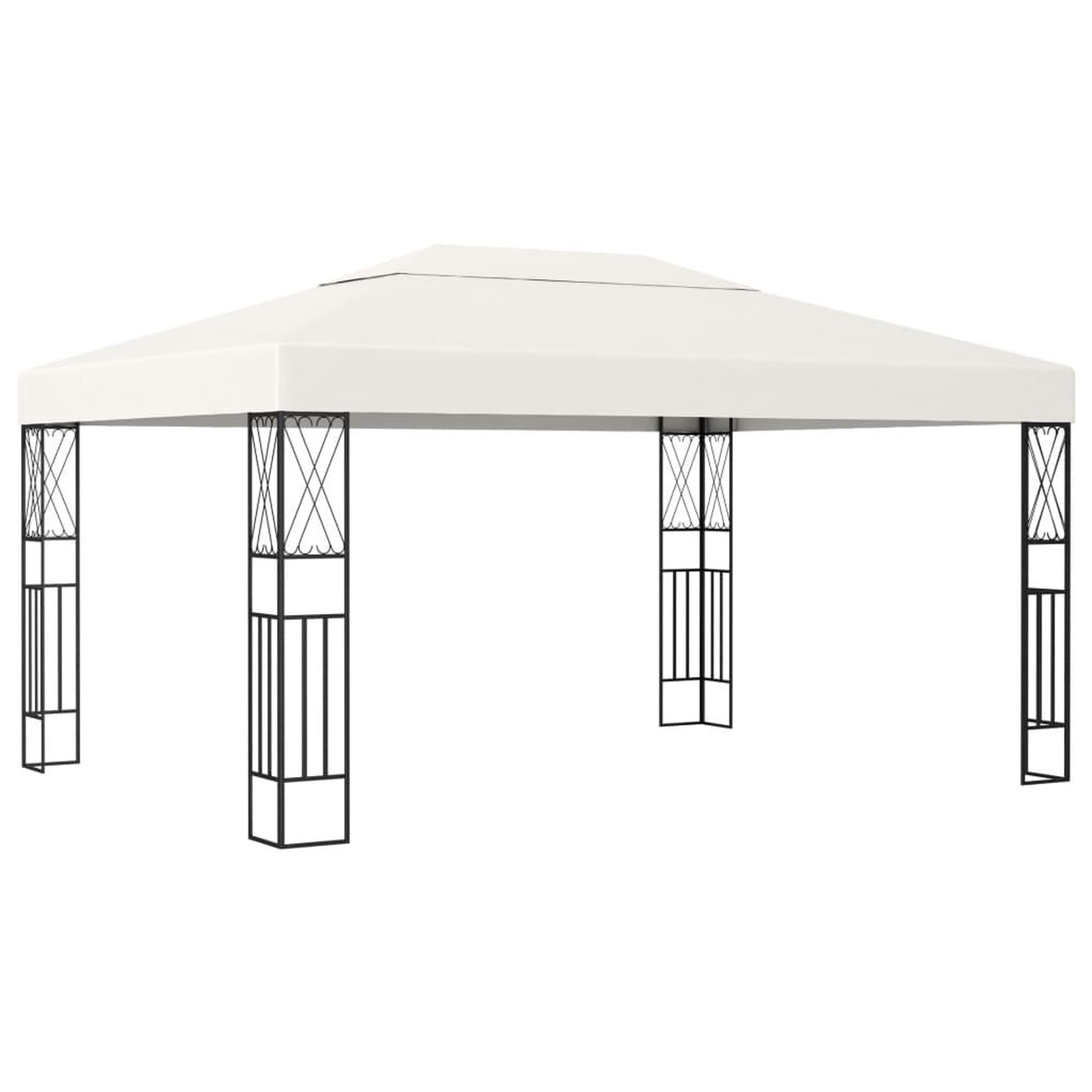 VIDAXL Tonnelle 3x4 m Creme Tissu