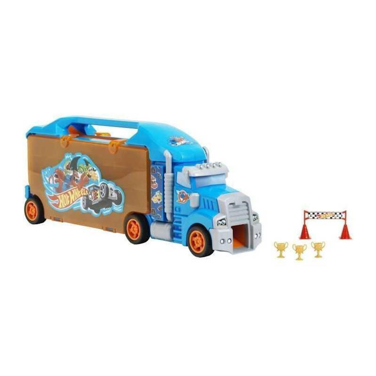 Klein Grand camion de transport de véhicules miniatures - KLEIN - 2474 - Hot Wheels avec accessoires - Des 3 ans