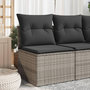 Voir la diapositive 1 : VIDAXL Canape de jardin sans accoudoirs coussins gris resine tressee