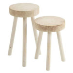 Paris Prix Lot de 2 Tabourets en Bois  Jenny  56cm Blanc