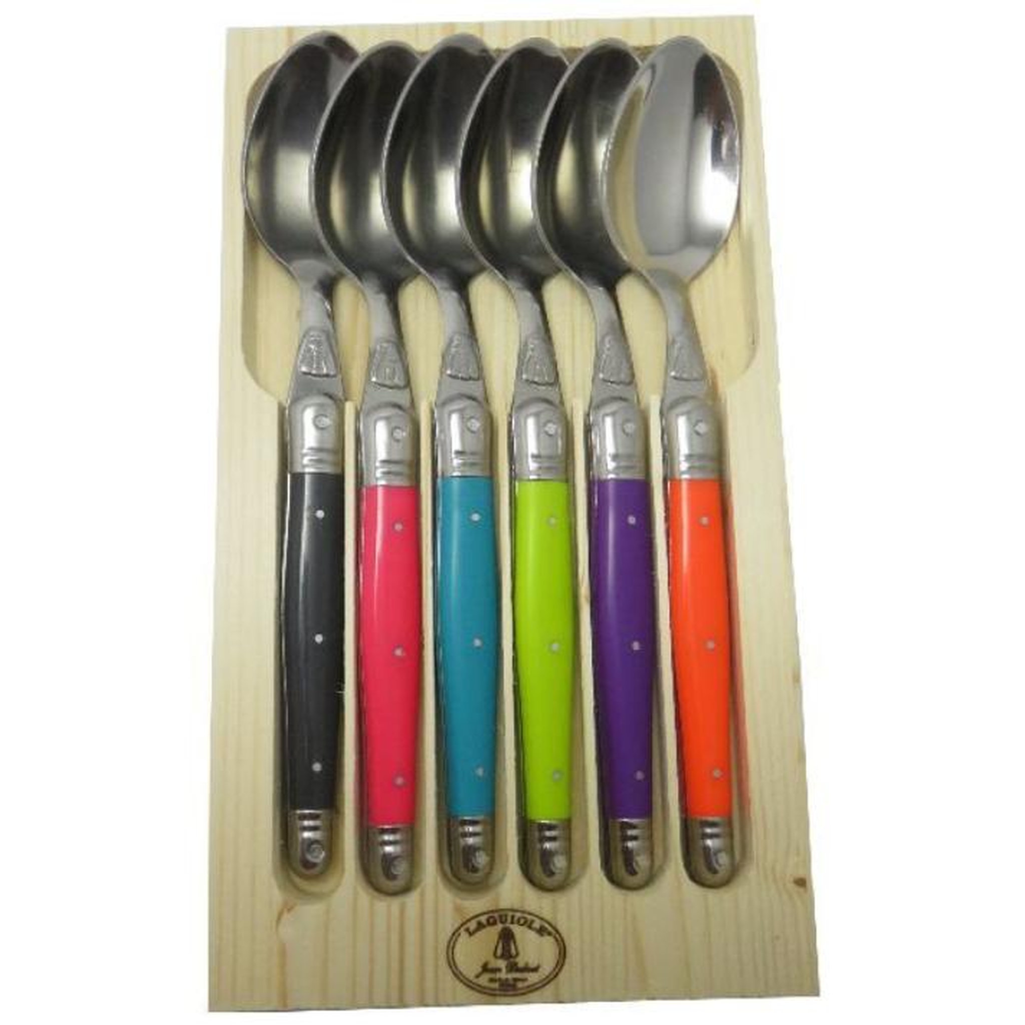 Voir la diapositive 2 : Jean dubost Coffret de 6 cuillères de table - loo60251ton