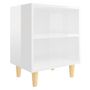 Voir la diapositive 4 : VIDAXL Tables de chevet pieds en bois 2 pcs Blanc brillant 40x30x50 cm