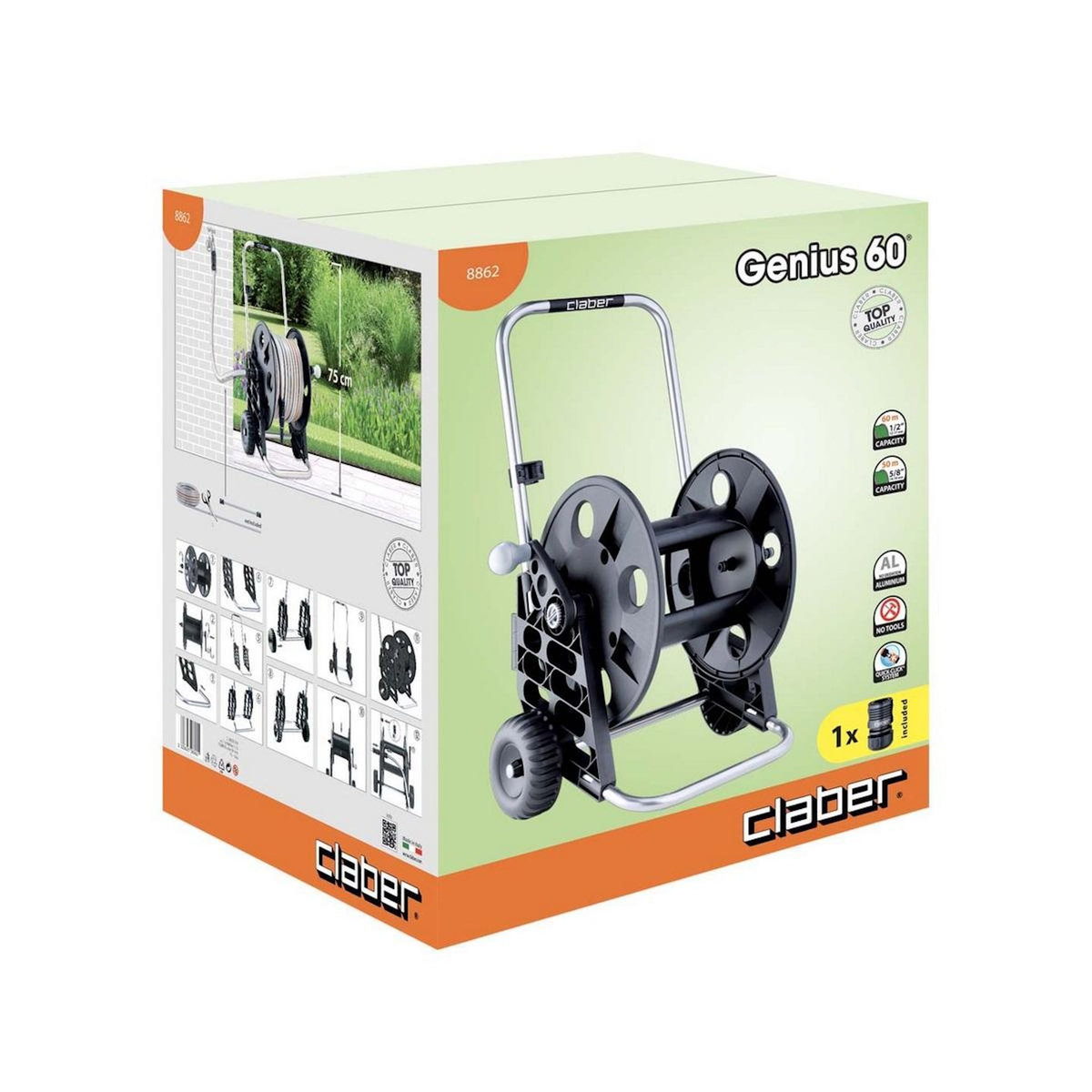 Claber Chariot dévidoir deux roues - 8862