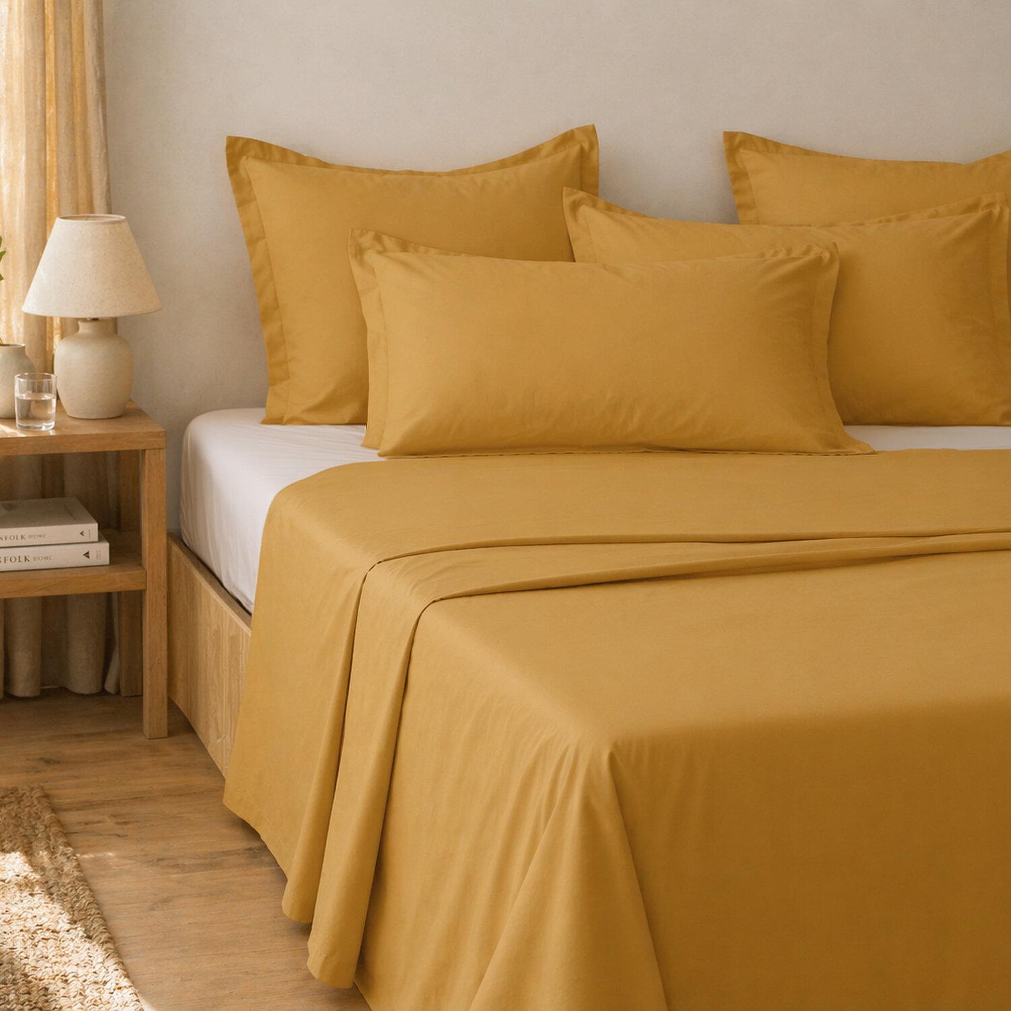 Voir la diapositive 4 : ATELIER DU COTON Parure de drap et drap housse coton 57fils unie