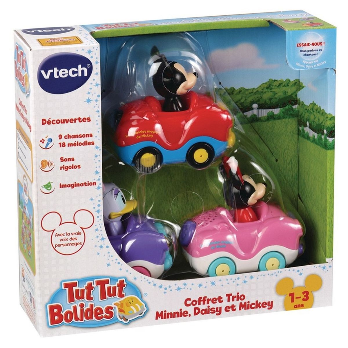 VTECH Coffret Tut Tut Bolides Trio Cabriolets Minnie Mickey Daisy