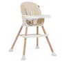 BEBELISSIMO Bebelissimo - Chaise haute bébé 5 en 1 - Evolutive - Réglable - bois de Hêtre - PVC cuir - beige - BZ -511 - new design