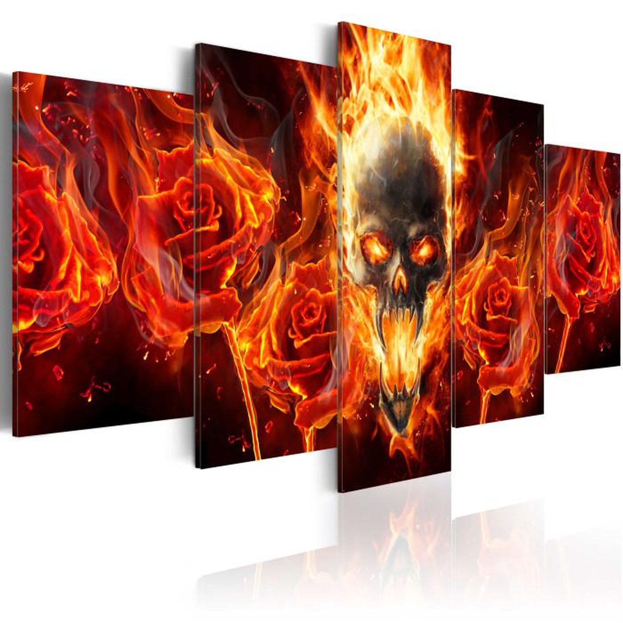 Paris Prix Tableau Imprimé  Fiery Skull. Coloris disponibles : Multicolore