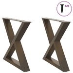VIDAXL Pieds de table basse 2pcs acier naturel 60x(42-43,3)cm