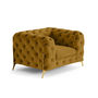 Voir la diapositive 2 : LISA DESIGN Camden - fauteuil chesterfield en velours - pieds en métal doré