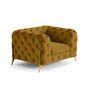 Voir la diapositive 2 : LISA DESIGN Camden - fauteuil chesterfield en velours - pieds en métal doré