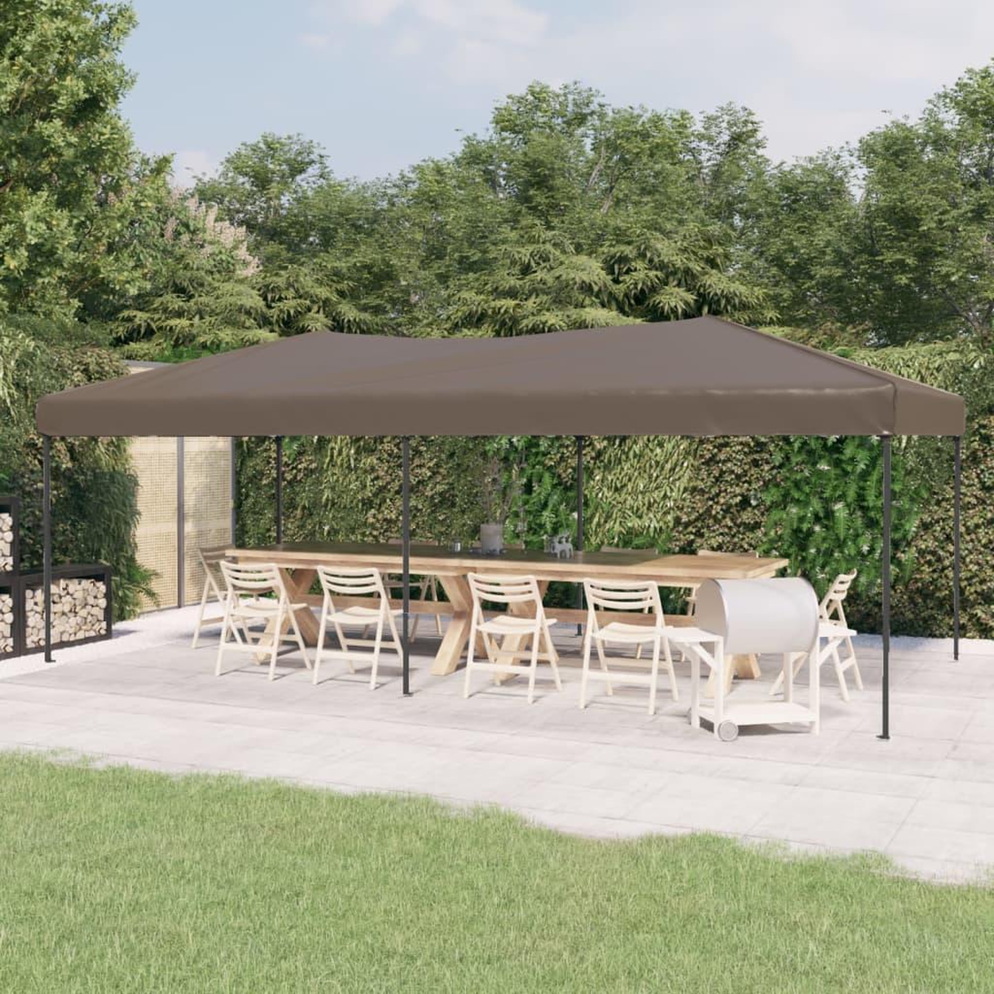 Voir la diapositive 1 : VIDAXL Tente de reception pliable Taupe 3x6 m