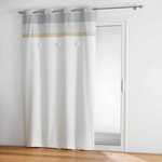 Paris Prix Rideau à Œillets Avec Pompons  Iliade  140x240cm Blanc & Gris