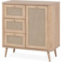 Voir la diapositive 6 : MARKET24 Commode - 3 tiroirs - 1 porte - Décor Cannage - L80,9 x H84 x P40 cm