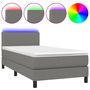 Voir la diapositive 2 : VIDAXL Sommier a lattes de lit avec matelas et LED Gris fonce 80x200cm