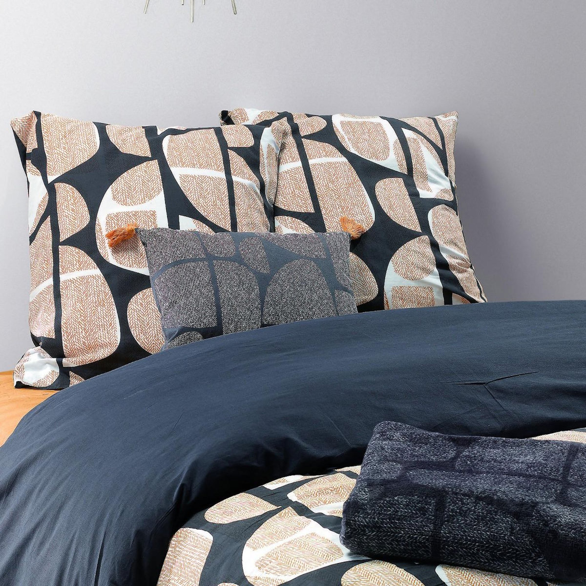 Les Ateliers du Linge Coussin imprimé polycoton nobaly réversible déhoussable