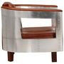 Voir la diapositive 3 : VIDAXL Fauteuil en style d'aviation marron cuir veritable