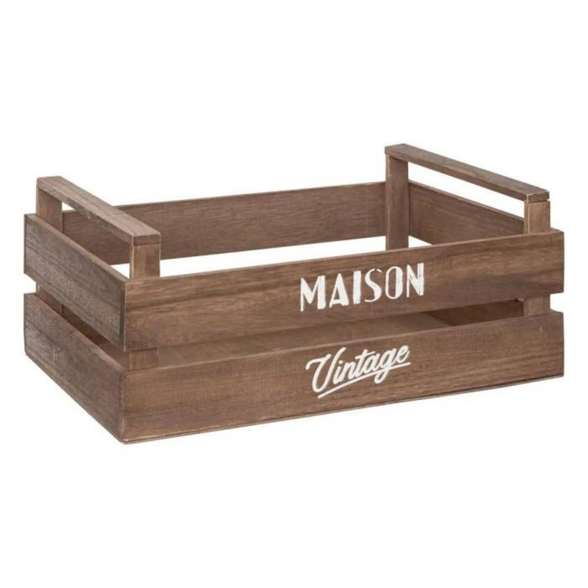 ATMOSPHERA Lot de 3 cagettes Vintage  Café  35cm Marron