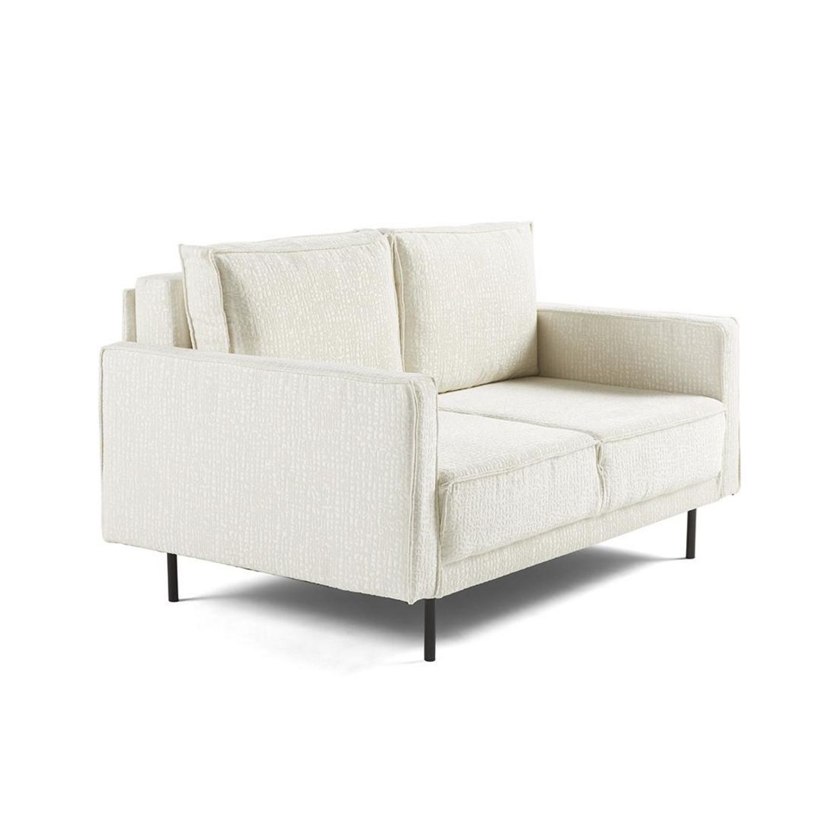 LISA DESIGN Charlie - canapé droit 2 places - en tissu velours relief