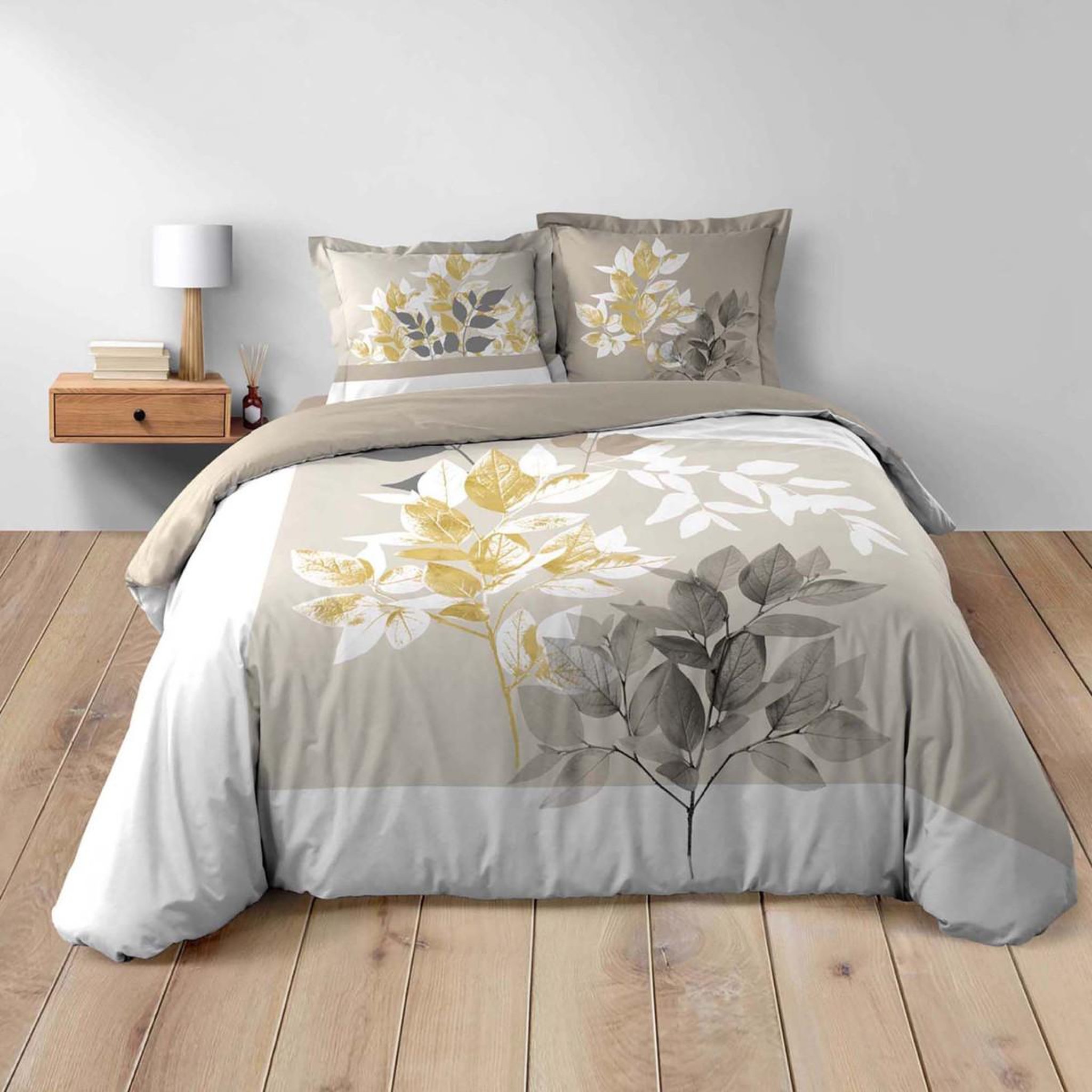 Voir la diapositive 4 : Douceur d'Intérieur Parure de lit 3 pièces  enora  240x220cm beige
