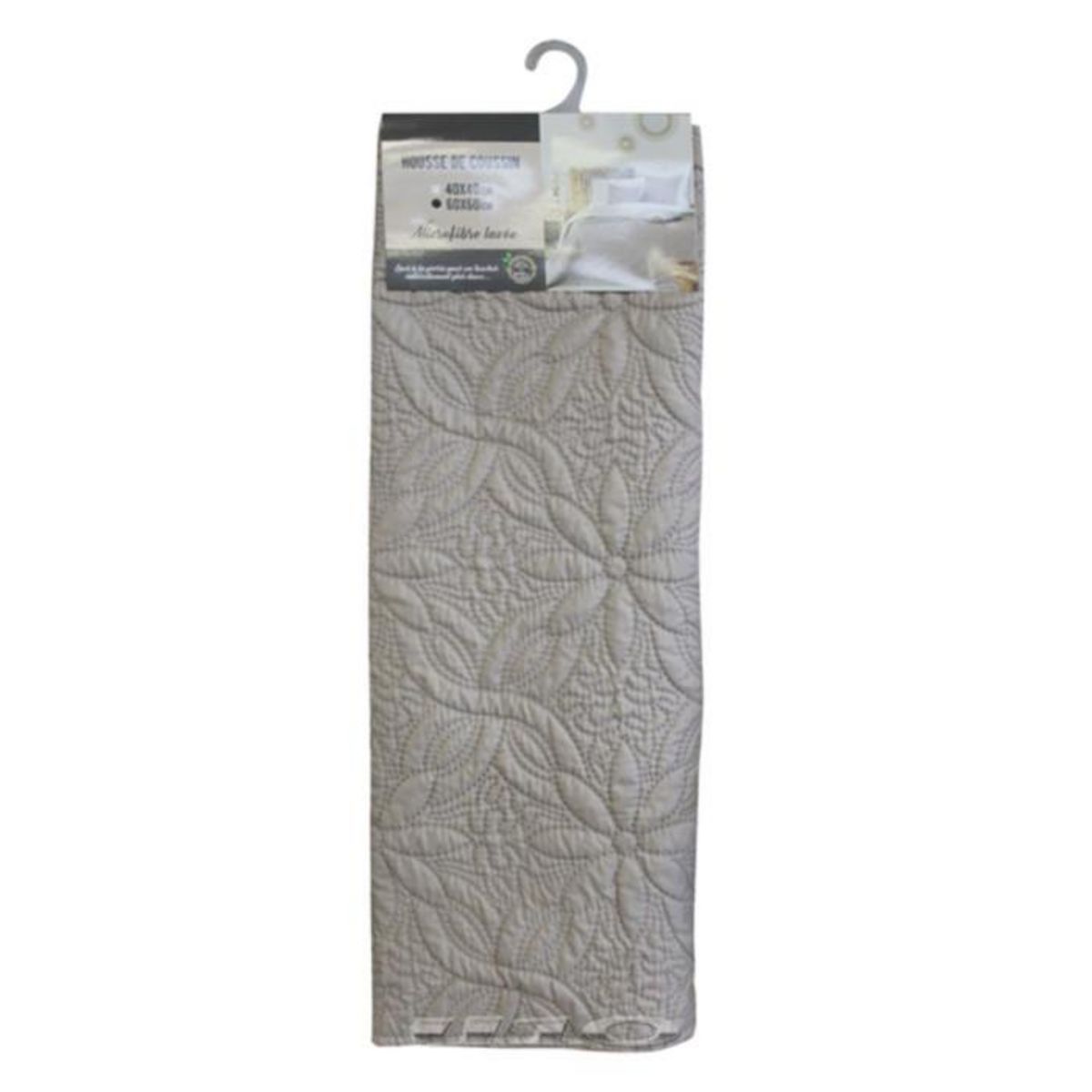 Paris Prix Housse de Coussin  Florette  60x60cm Taupe