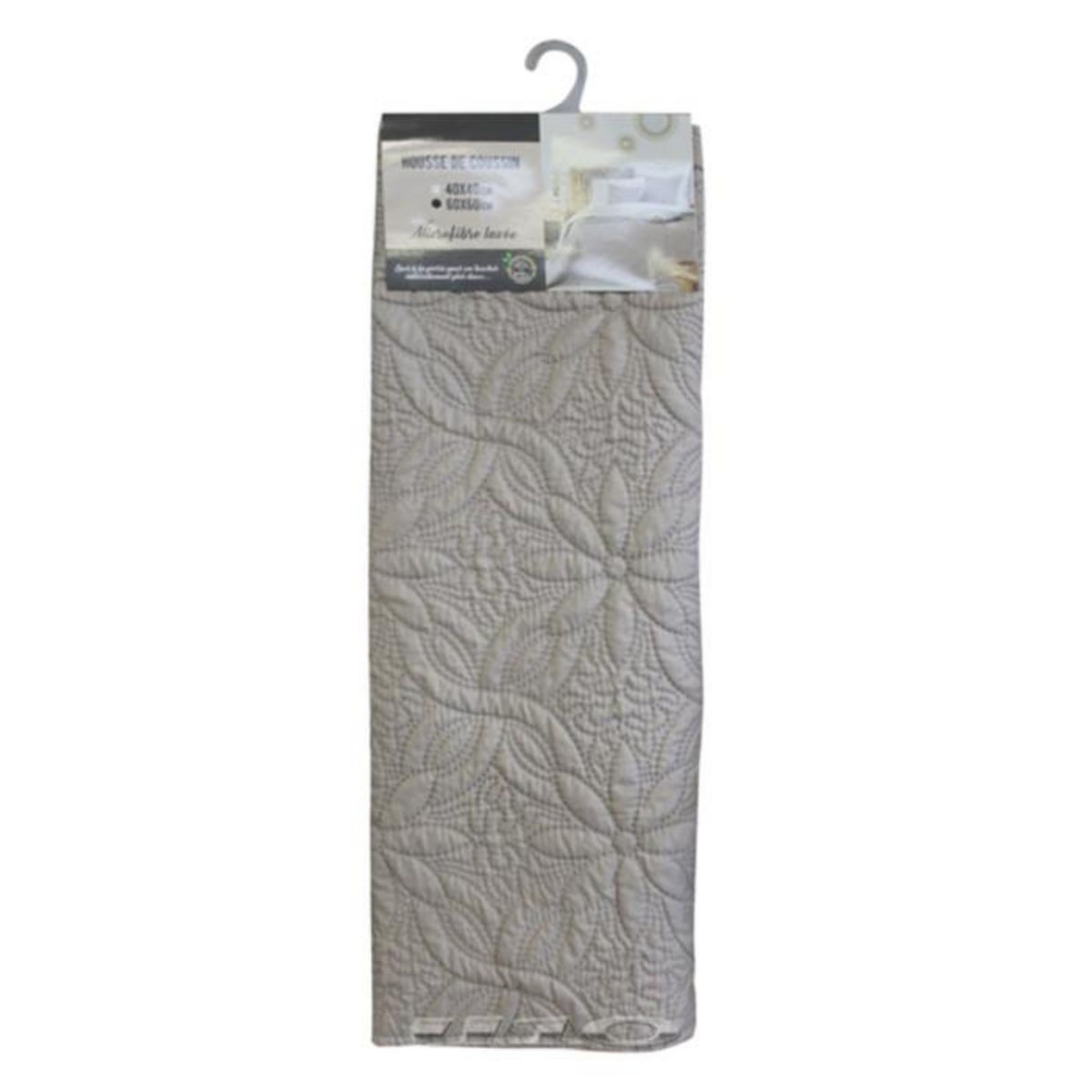 Paris Prix Housse de Coussin  Florette  60x60cm Taupe