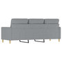 Voir la diapositive 5 : VIDAXL Canape a 3 places Gris clair 180 cm Tissu