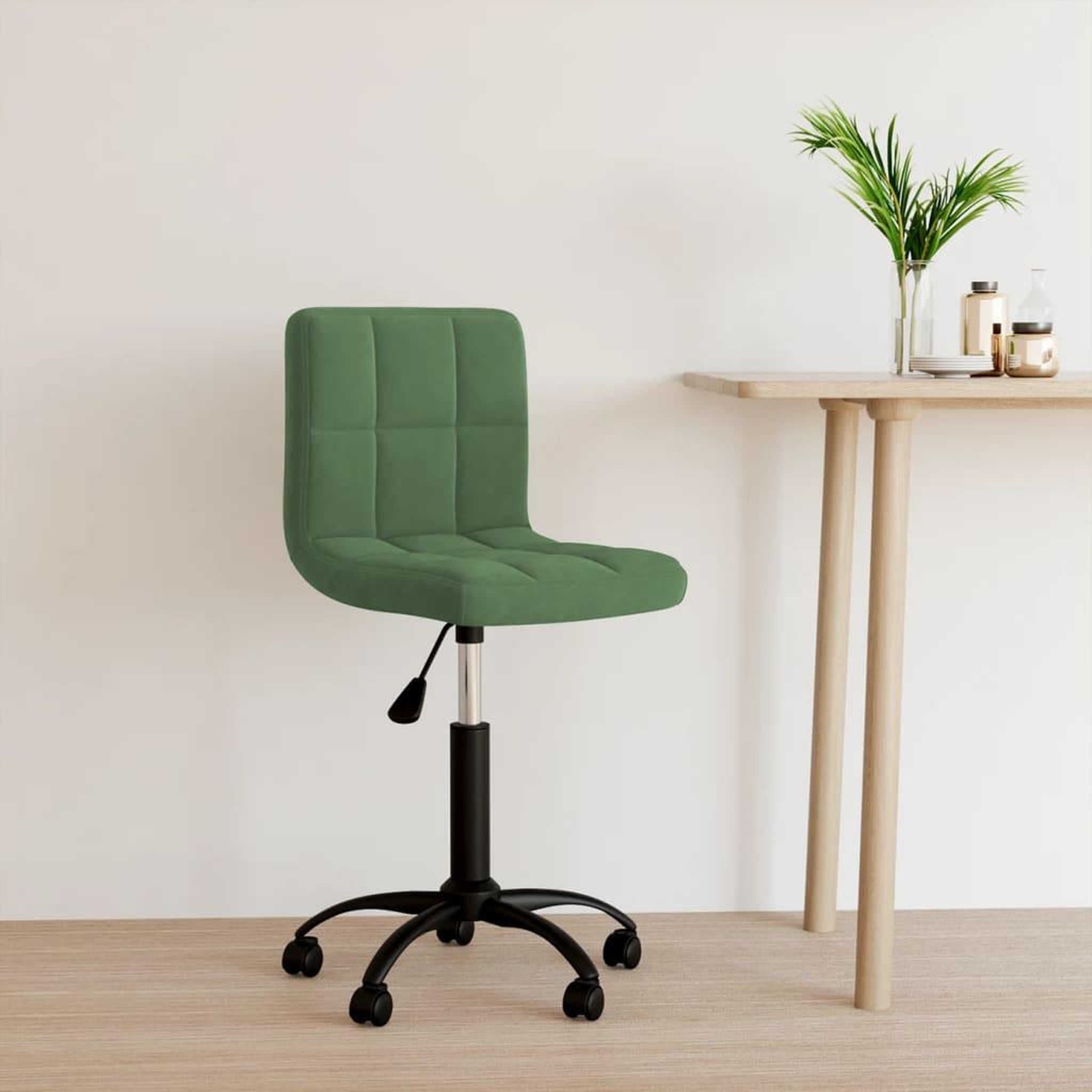 VIDAXL Chaise pivotante de bureau Vert fonce Velours