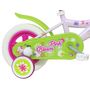 Voir la diapositive 2 : Vélo 10''  Fille  Pink Bloom  pour enfant de 75/90 cm avec stabilisateurs à molettes - Panier avant - Sans frein et roues batons