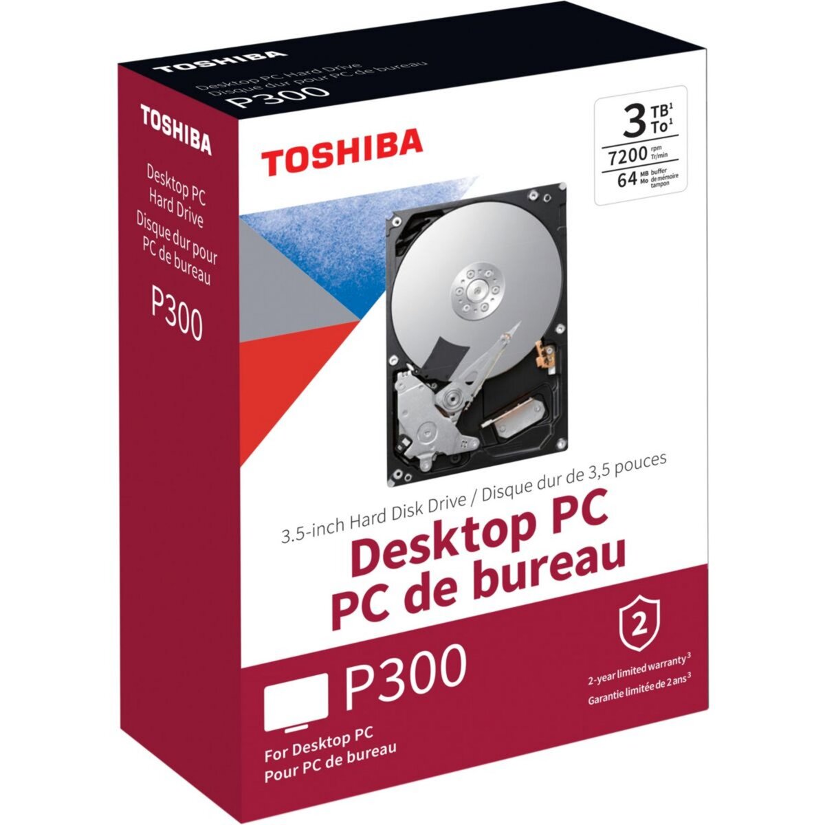 Toshiba Disque dur interne 3.5'' 3To P300 pas cher 