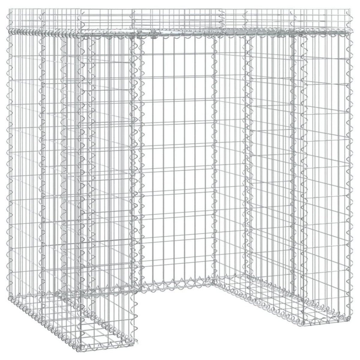 VIDAXL Mur de gabion pour poubelle 110x91x120 cm fer galvanise