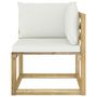 Voir la diapositive 4 : VIDAXL Canape d'angle de jardin avec coussins Bois impregne de vert