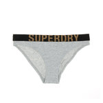 SUPERDRY Culotte Grise Femme Superdry Logo Brief. Coloris disponibles : Gris