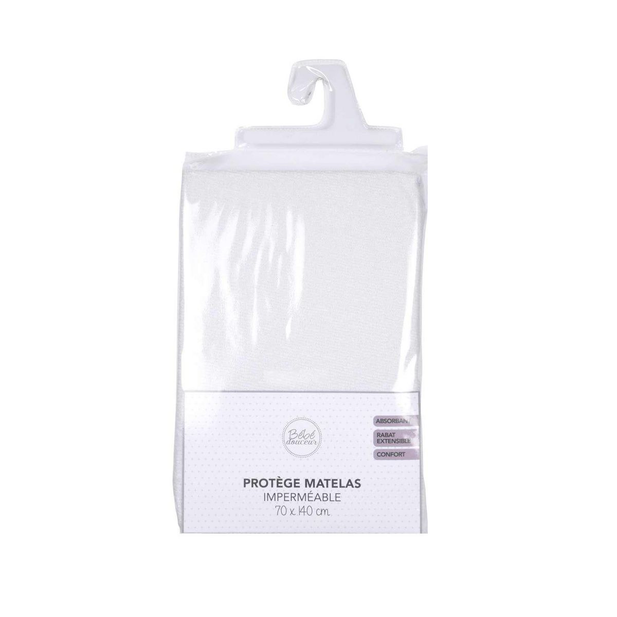 BEBE DOUCEUR Protège matelas en éponge imperméable - 70 x 140 cm - Blanc